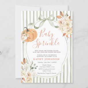 Sage Baby Sprinkle Autumn Pumpkin Baby Shower Inbjudningar