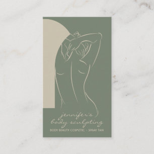 Sage beige Body Sculpting Contoring Spray Tan Visitkort
