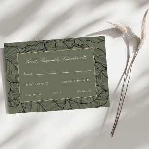 Sage Beige Elegant-skriptsvarskort OSA Kort