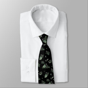 SAGE BLACK BOTANICAL EUCALYPTUS WHITE TIE SLIPS