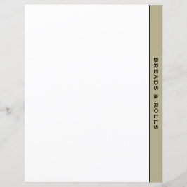 Sage Black & White Recipe Divider | Bläder och rul