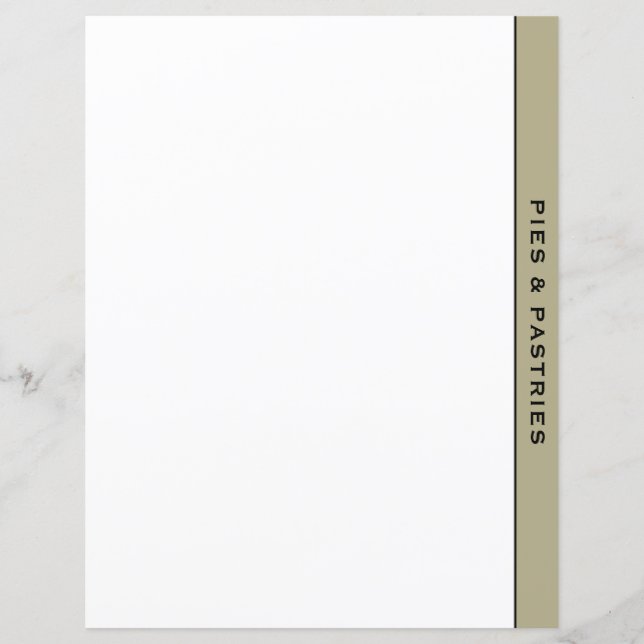 Sage Black & White Recipe Divider | Paj och bakver (Framsida)