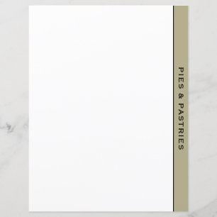 Sage Black & White Recipe Divider   Paj och bakver