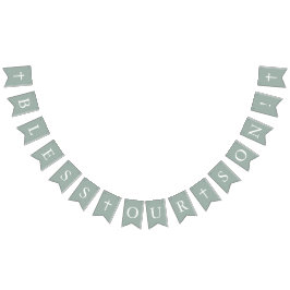 Sage Bless our Son Baptism Bunting Flaggor