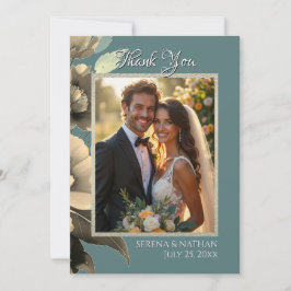 Sage Blommigt Gräns Bröllop Photo - tackkort Tack Kort