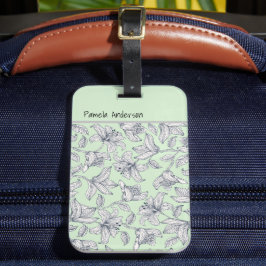 Sage Blommigt Monogram iPhone/iPad-fall Bagagebricka