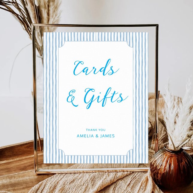 Sage Blue Cards and Gifts Wedding Bridal Shower Poster (Skapare uppladdad)