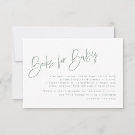Sage Blue/Grönt Baby Shower Bokar för Baby Card