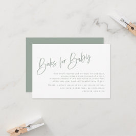Sage Blue/Grönt Baby Shower Bokar för Baby Card