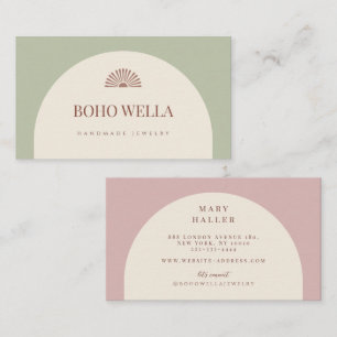 Sage Blush Rosa Ark Businesskort Visitkort