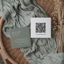SAGE Bohemian RSVP-kort, QR-kod infogningsbar Tilläggskort