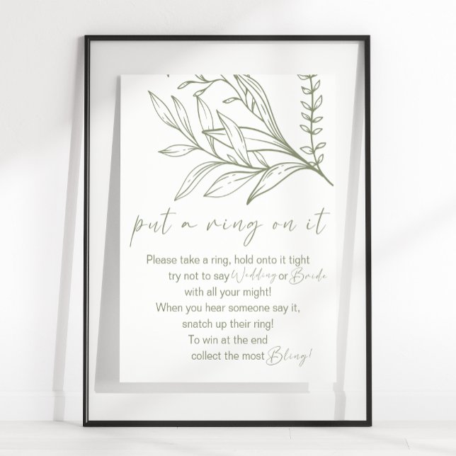 Sage Boho Blommor Sätt en ring på det Spelet Poster (Skapare uppladdad)