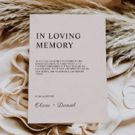 Sage Boho Bröllop in Loving Memory Sign Inbjudningar