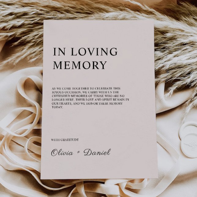 Sage Boho Bröllop in Loving Memory Sign Inbjudningar (Sage Boho Wedding In Loving Memory Sign, Invitation)