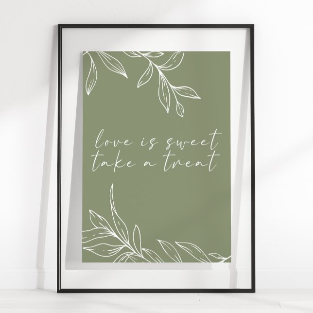 Sage Boho Flower Bröllop Kärlek är sötat Poster (Skapare uppladdad)