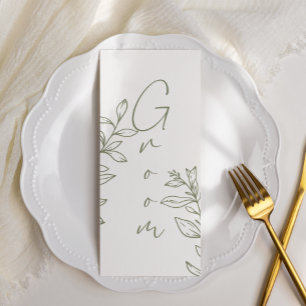 Sage Boho Flower Simple Reserved Seating Meny