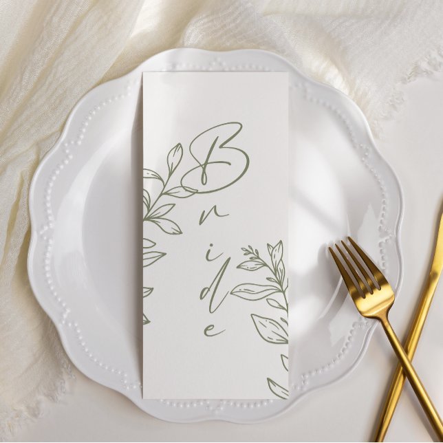 Sage Boho Flower Simple Reserved Seating Meny (Skapare uppladdad)