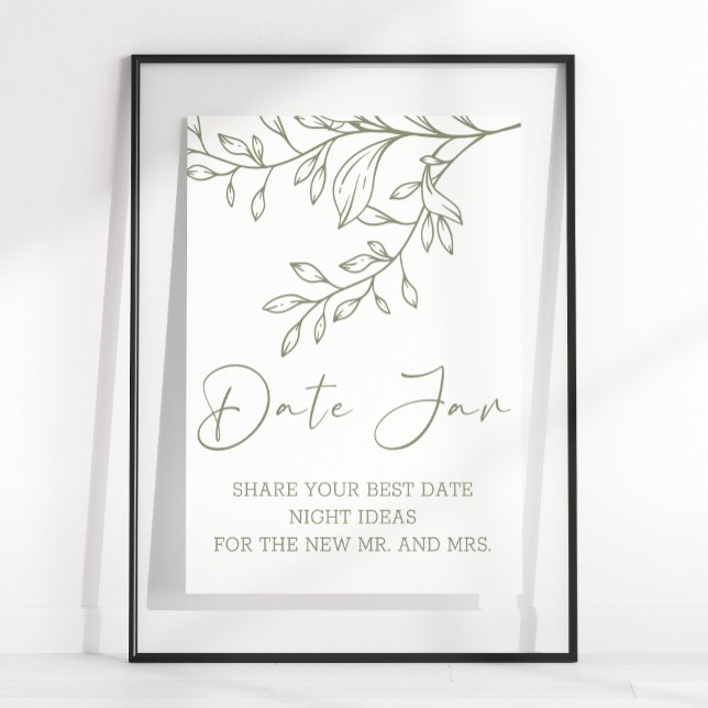 Sage Boho Flowers Datum natt Poster (Skapare uppladdad)