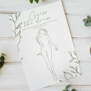 Sage Boho Flowers Möhippa Game Game Gissa ressen Flygblad