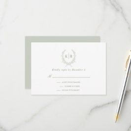 Sage Botaniacal & Ribbon Vapensköld Monogram OSA