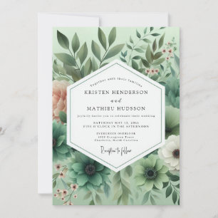 Sage Botanisk Eterisk Bröllop Inbjudningar