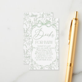 Sage Bow Baby Shower Bok Tilläggskort