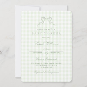 Sage Bow Baby Shower-inbjudan Inbjudningar