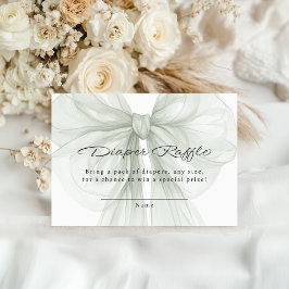 Sage Bow Blöja Lotteri Minimal Chic Tilläggskort