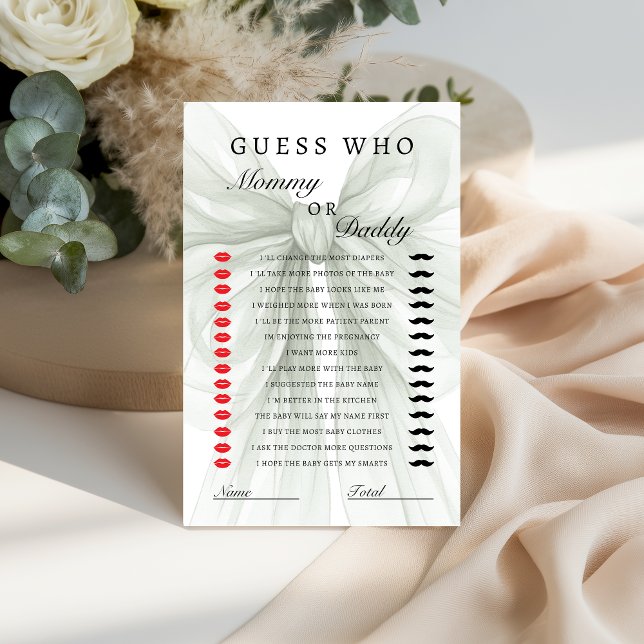 Sage Bow Mommy or Daddy Shower Game (Skapare uppladdad)