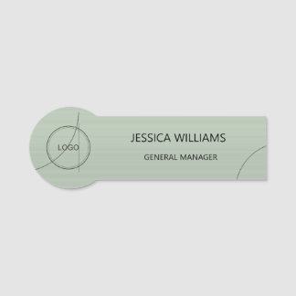 Sage Bronze Custom Logo Name Tag Template Namnbricka