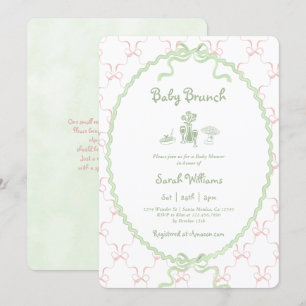Sage Brunch Baby Shower-inbjudan Inbjudningar