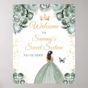 Sage Brunett Hår Prinsessa Sweet Sixteen Välkommen Poster