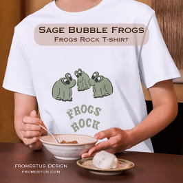 Sage Bubble Frogs - Frogs Sten - redigerbar. T Shirt