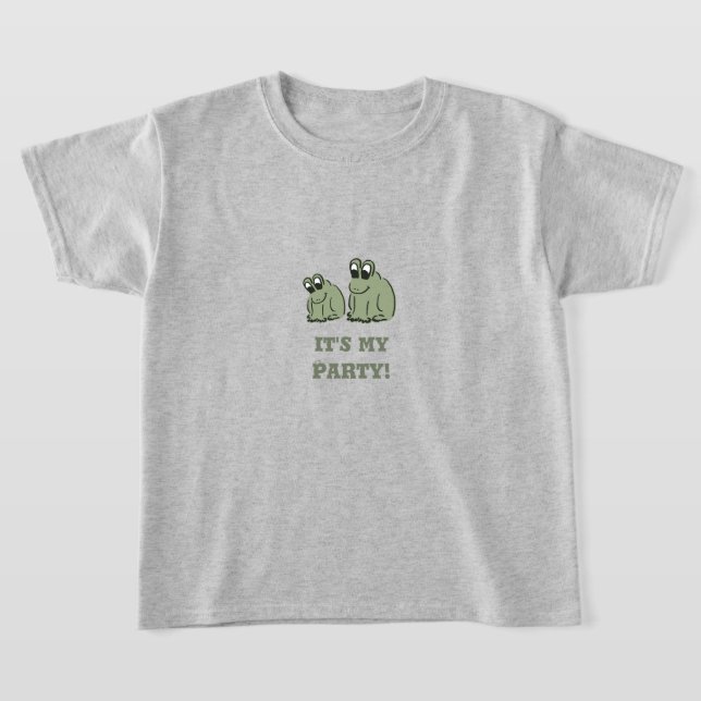 Sage Bubble Frogs - fun It's my party! shirt. T Shirt (Laydown)