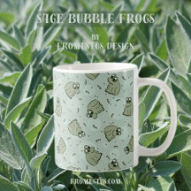 Sage Bubble Frogs - lagerungar grönt mönster.