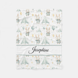 Sage Bunny Dreams Personlig Baby Fleecefilt