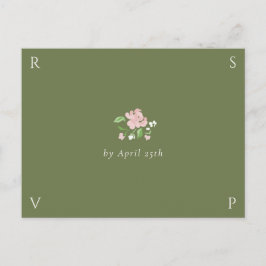 Sage | Chic Wedding RSVP Response Postcard Vykort