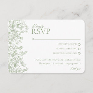 Sage Chinoiserie Blommigt OSA Respose Card Tilläggskort