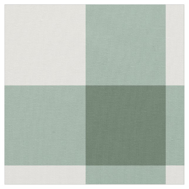 Sage Classic Gingham Kamgarn Bomullstyg Tyg (Närbild)