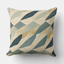 Sage Coastal Batik Parang Inspirerad Geometrisk Kudde