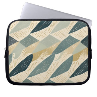 Sage Coastal Batik Parang Inspirerad Geometrisk Laptop Fodral