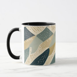 Sage Coastal Batik Parang Inspirerad Geometrisk Mugg