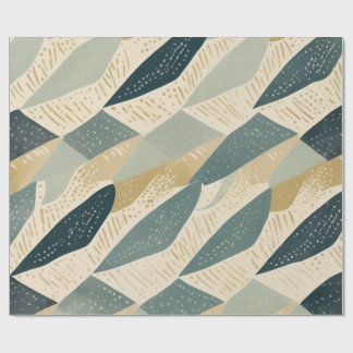 Sage Coastal Batik Parang Inspirerad Geometrisk Presentpapper