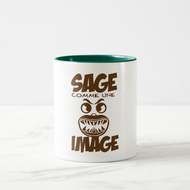 sage comme image citation mecontent grognon humour Två-Tonad mugg (Center)