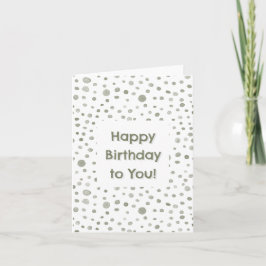 Sage Confetti Watercolor Dots Birthday Card Kort