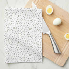 Sage Confetti Watercolor Dots Kitchen Towel Kökshandduk