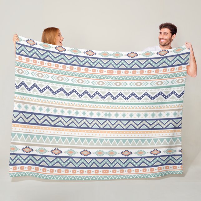 Sage & Coral Native American Mönster Fleecefilt (På plats)