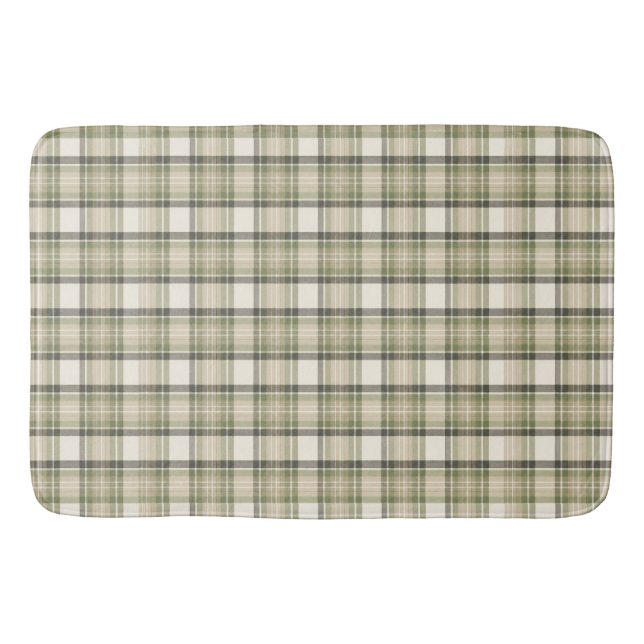Sage Cottage Sage Grön Tartan Rutig Badrumsmatta (Framsidan)