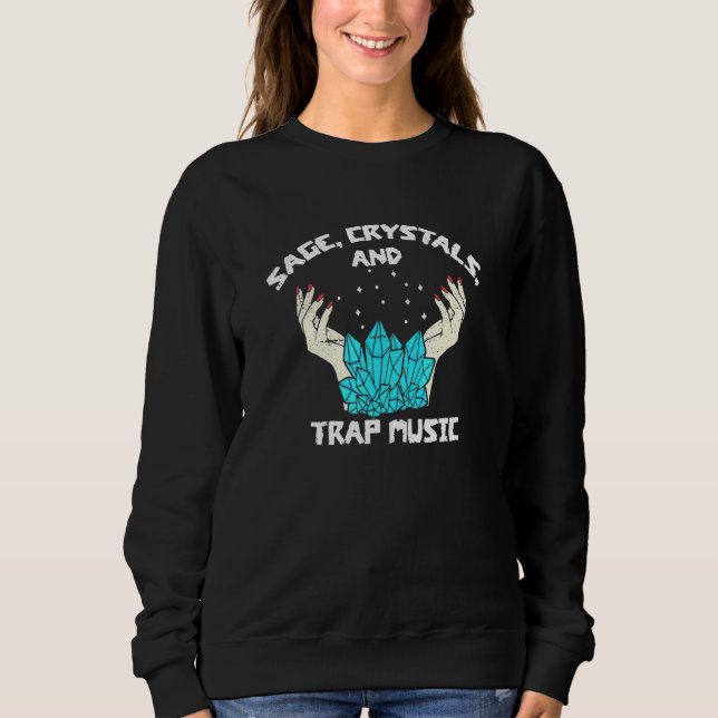 Sage Crystals Trap Music Witch Andlig Healer Li T Shirt (Framsida)