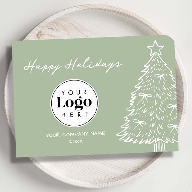 Sage Custom Logo Christmas Business Thank You Card Julkort (Skapare uppladdad)